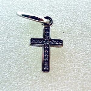 Pandora ALE Sterling Silver CZ Cross Dangle Charm Pendant
